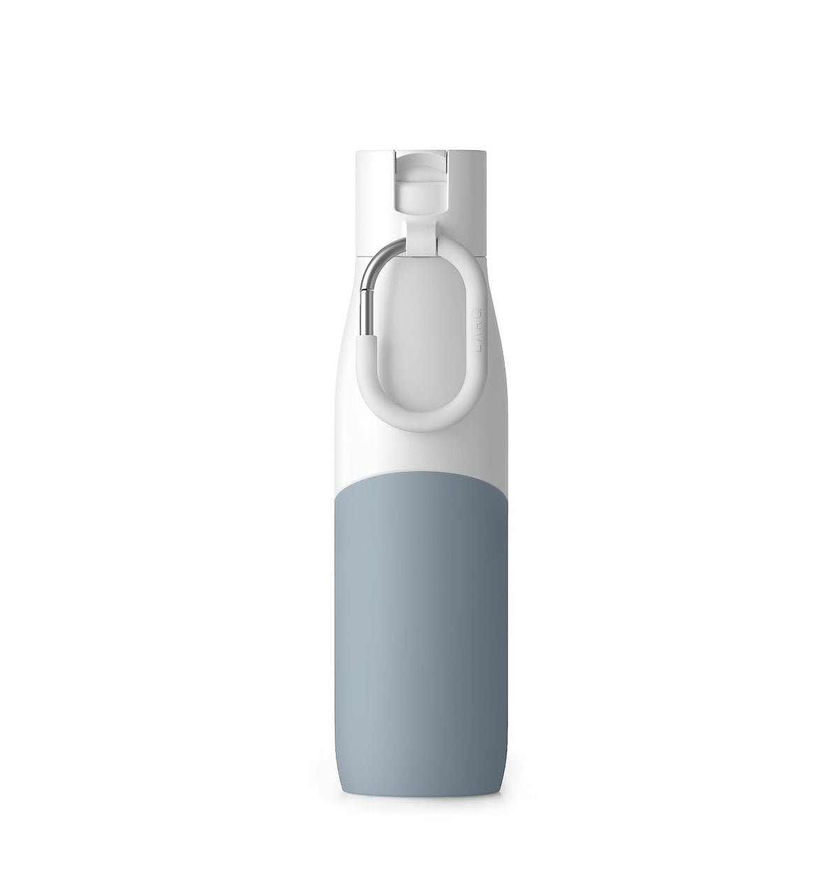 LARQ Bottle Movement Filtered - Lightweight Non-Insulated Stainless Steel Water Bottle BPA Free with Nano Zero technology and long-lasting filters, White/Pebble, 24oz