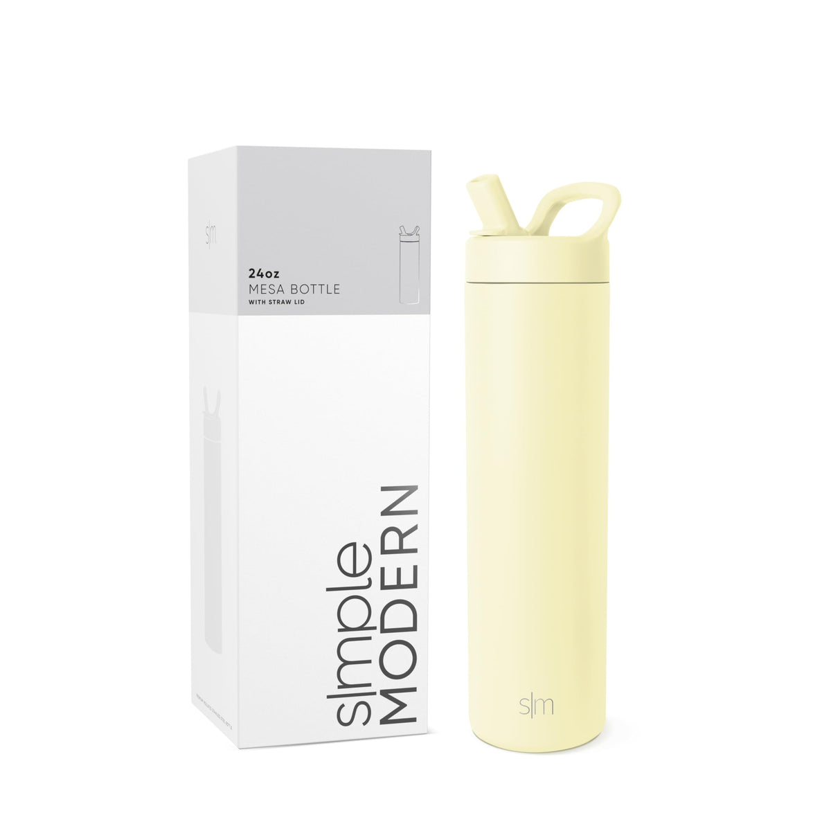 Simple Modern Insulated Water Bottle with Manual Straw | 24oz | Black