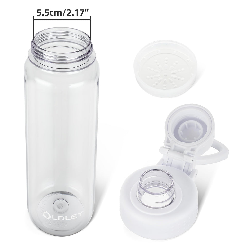 OLDLEY Water Bottles 20oz BPA Free Tritan Water Bottle with Carry Handle and Spout Lid, Leakproof Kids Water Bottle for Home,Travel, School, Outdoors, Transparent