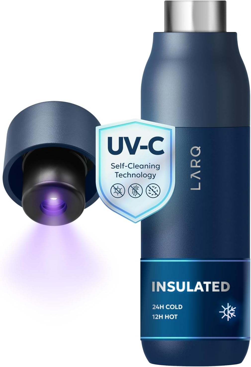 LARQ PureVis Smart Self-Cleaning UV Insulated Stainless Steel Water Bottle
