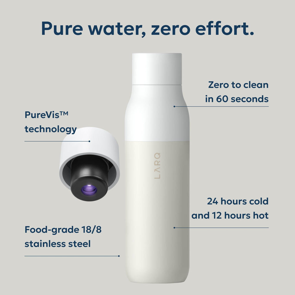 LARQ PureVis Smart Self-Cleaning UV Insulated Stainless Steel Water Bottle