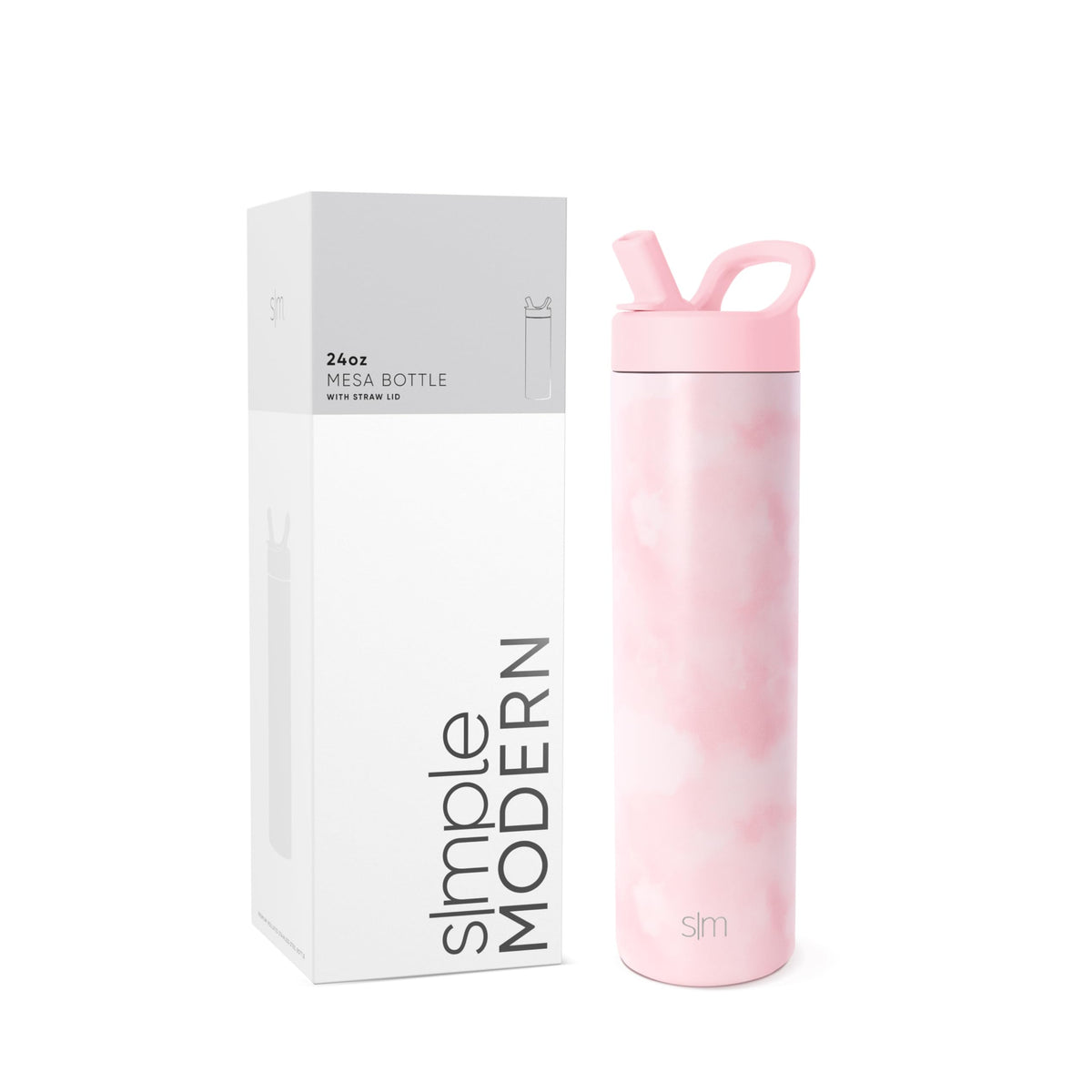 Simple Modern Insulated Water Bottle with Manual Straw | 24oz | Black
