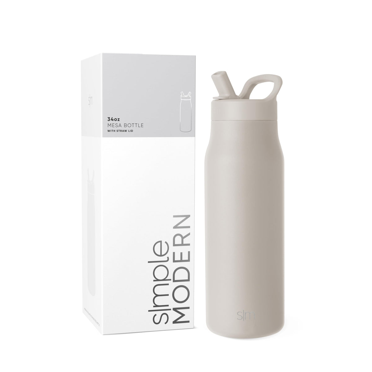 Simple Modern Insulated Water Bottle with Manual Straw | 24oz | Black