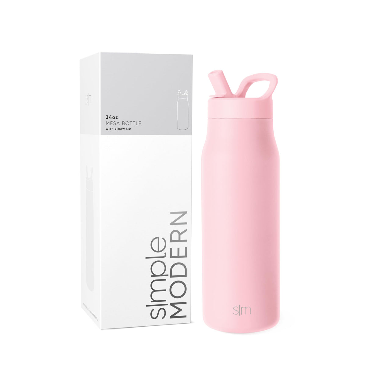 Simple Modern Insulated Water Bottle with Manual Straw | 24oz | Black