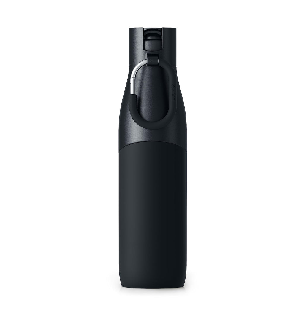 LARQ Bottle Movement Filtered - Lightweight Non-Insulated Stainless Steel Water Bottle BPA Free with Nano Zero technology and long-lasting filters, White/Pebble, 24oz