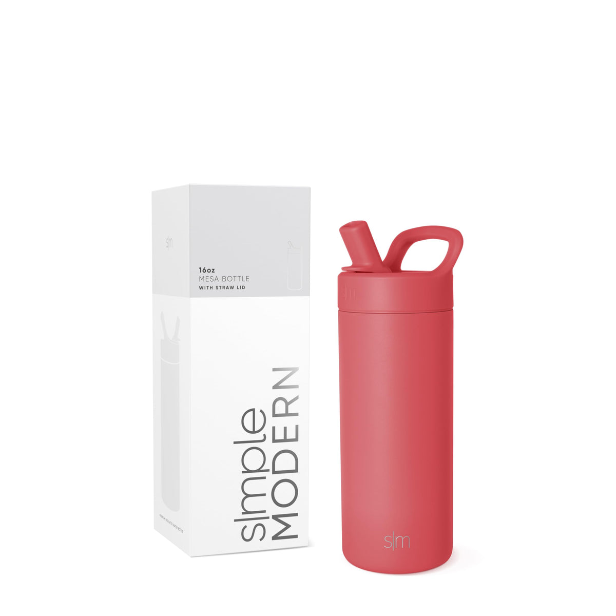 Simple Modern Insulated Water Bottle with Manual Straw | 24oz | Black
