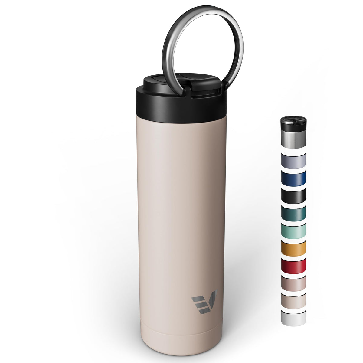 Maxi Stainless Steel Water Bottle 26oz - Double wall vacuum insulated | Integrated carry handle | leak proof flip top lid | Lightweight & stylish - Black