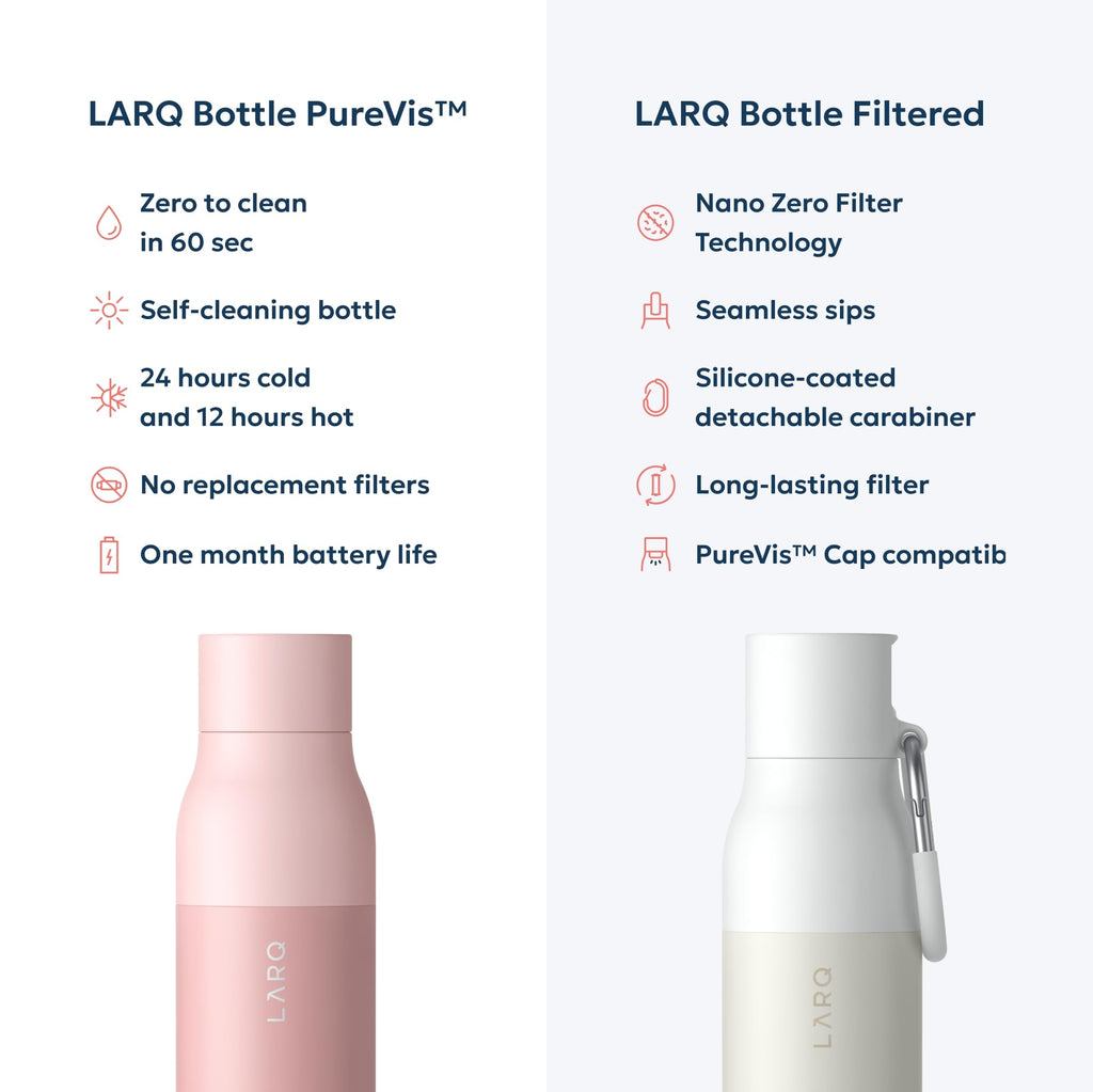 LARQ PureVis Smart Self-Cleaning UV Insulated Stainless Steel Water Bottle