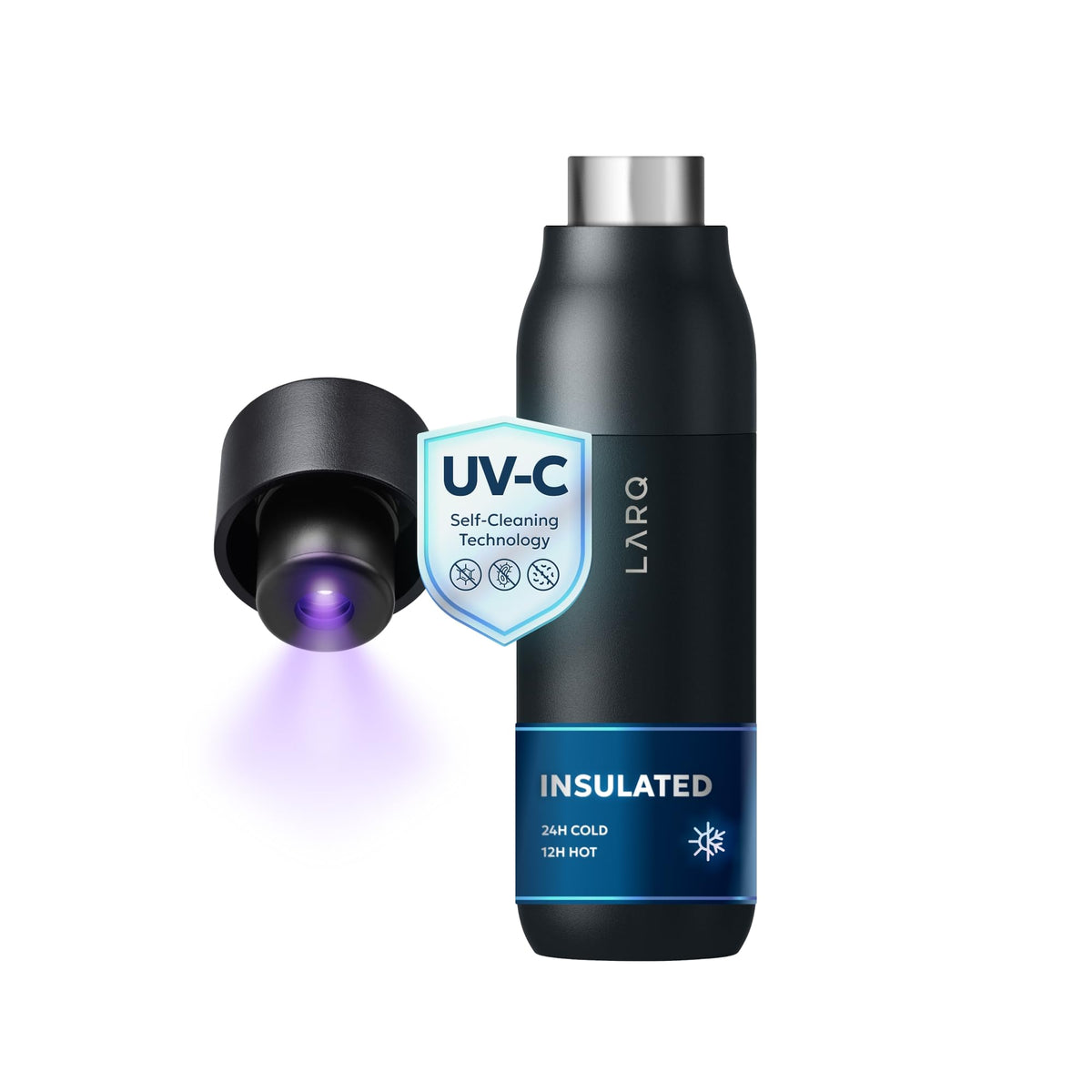 LARQ PureVis Smart Self-Cleaning UV Insulated Stainless Steel Water Bottle