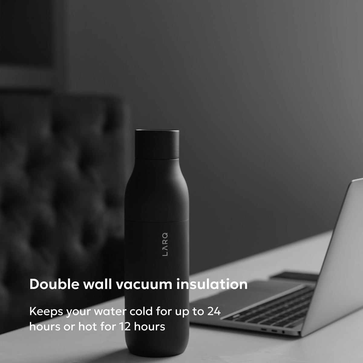 LARQ PureVis Smart Self-Cleaning UV Insulated Stainless Steel Water Bottle