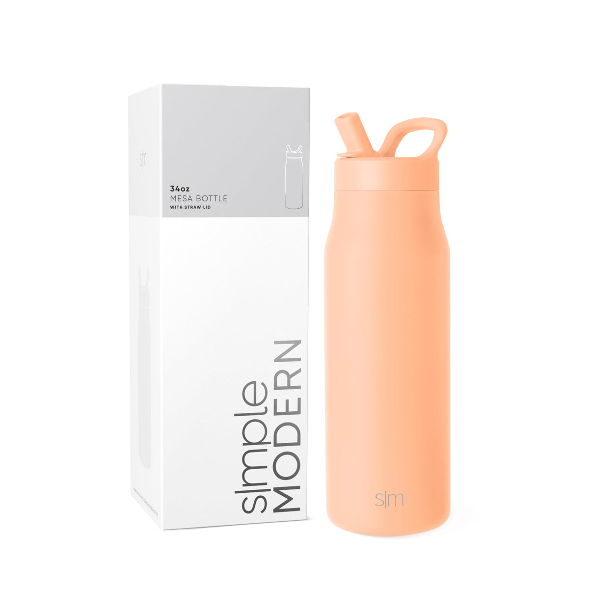 Simple Modern Insulated Water Bottle with Manual Straw | 24oz | Black
