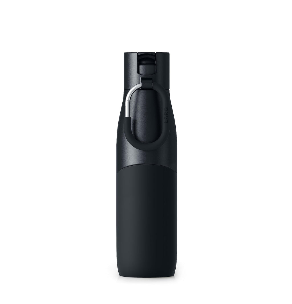 LARQ Bottle Movement Filtered - Lightweight Non-Insulated Stainless Steel Water Bottle BPA Free with Nano Zero technology and long-lasting filters, White/Pebble, 24oz