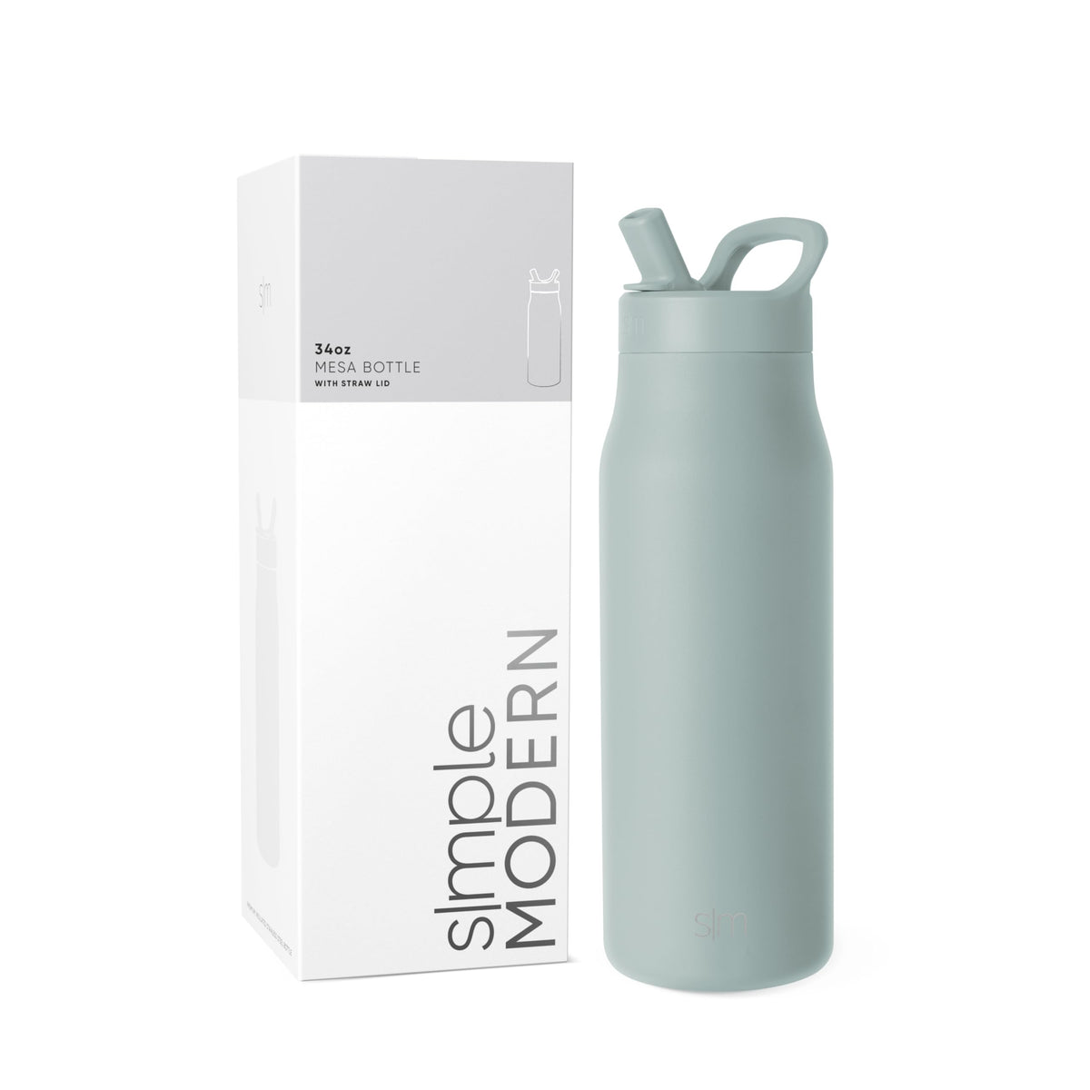 Simple Modern Insulated Water Bottle with Manual Straw | 24oz | Black