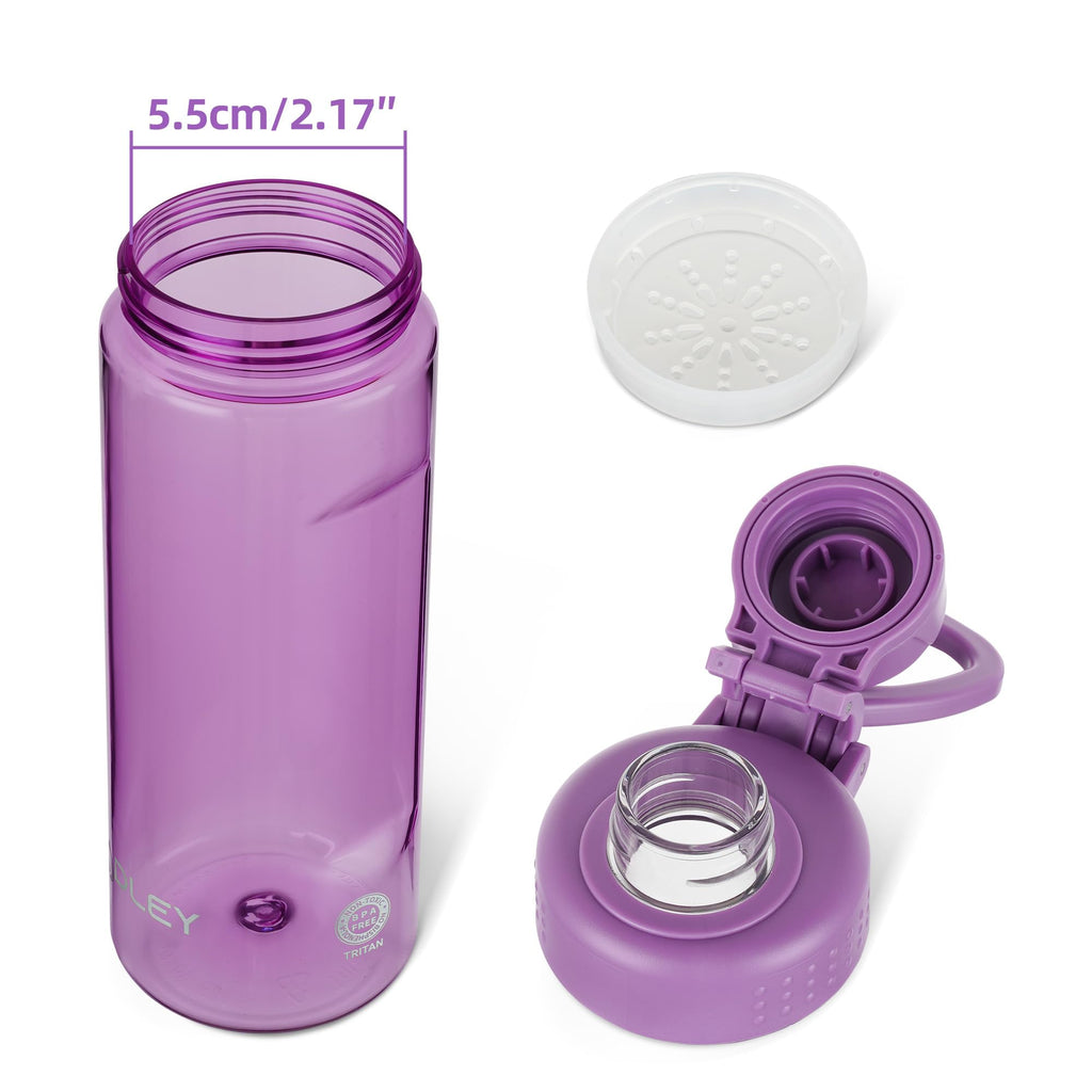 OLDLEY Water Bottles 20oz BPA Free Tritan Water Bottle with Carry Handle and Spout Lid, Leakproof Kids Water Bottle for Home,Travel, School, Outdoors, Transparent
