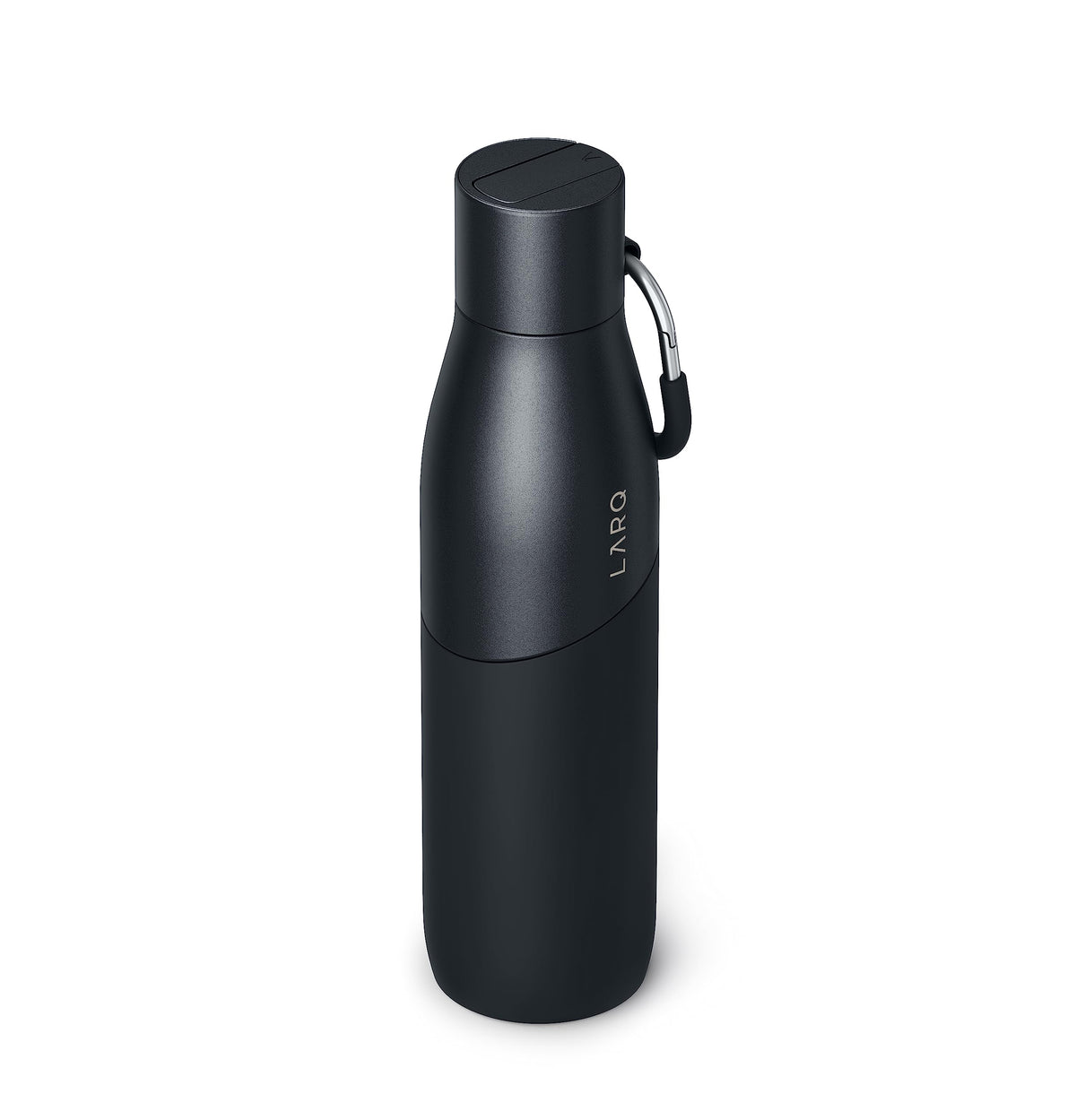 LARQ Bottle Movement Filtered - Lightweight Non-Insulated Stainless Steel Water Bottle BPA Free with Nano Zero technology and long-lasting filters, White/Pebble, 24oz