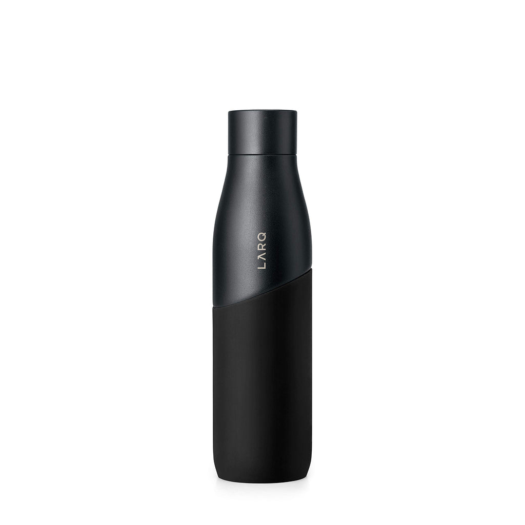 LARQ Bottle Movement PureVis 24 oz- Lightweight Self-Cleaning and Non-Insulated Stainless Steel Water Bottle with UV Water Purifier | Reusable & Travel Friendly, Black/Pine