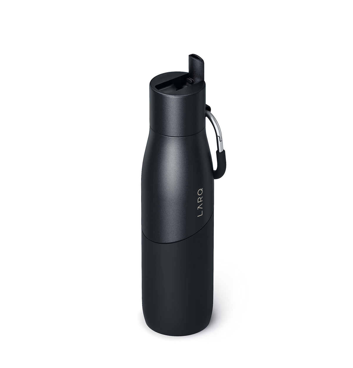 LARQ Bottle Movement Filtered - Lightweight Non-Insulated Stainless Steel Water Bottle BPA Free with Nano Zero technology and long-lasting filters, White/Pebble, 24oz