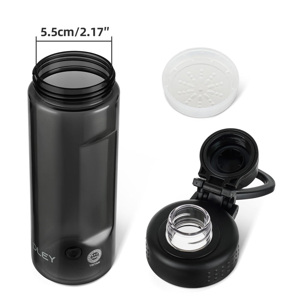 OLDLEY Water Bottles 20oz BPA Free Tritan Water Bottle with Carry Handle and Spout Lid, Leakproof Kids Water Bottle for Home,Travel, School, Outdoors, Transparent