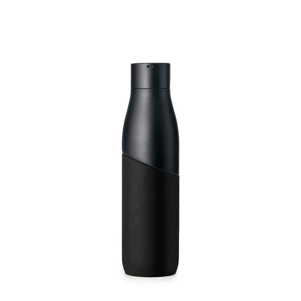 LARQ Bottle Movement PureVis 24 oz- Lightweight Self-Cleaning and Non-Insulated Stainless Steel Water Bottle with UV Water Purifier | Reusable & Travel Friendly, Black/Pine