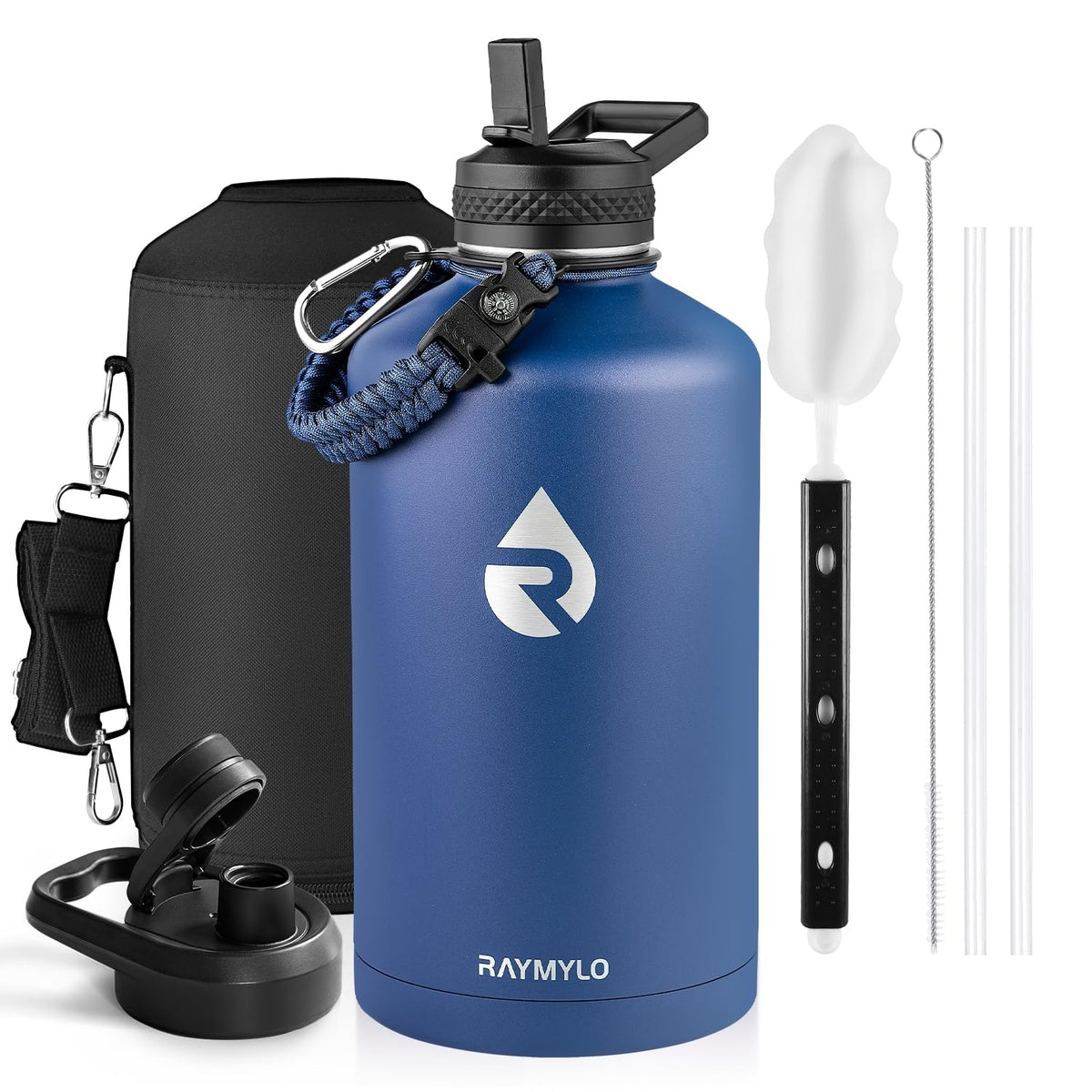RAYMYLO One Gallon Water Bottle Insulated 128 oz, Stainless Steel