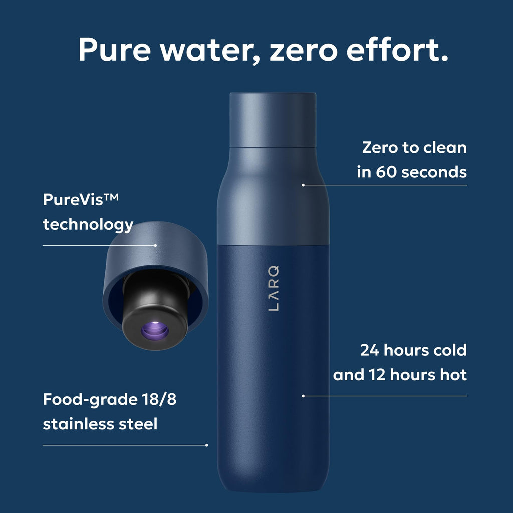 LARQ PureVis Smart Self-Cleaning UV Insulated Stainless Steel Water Bottle