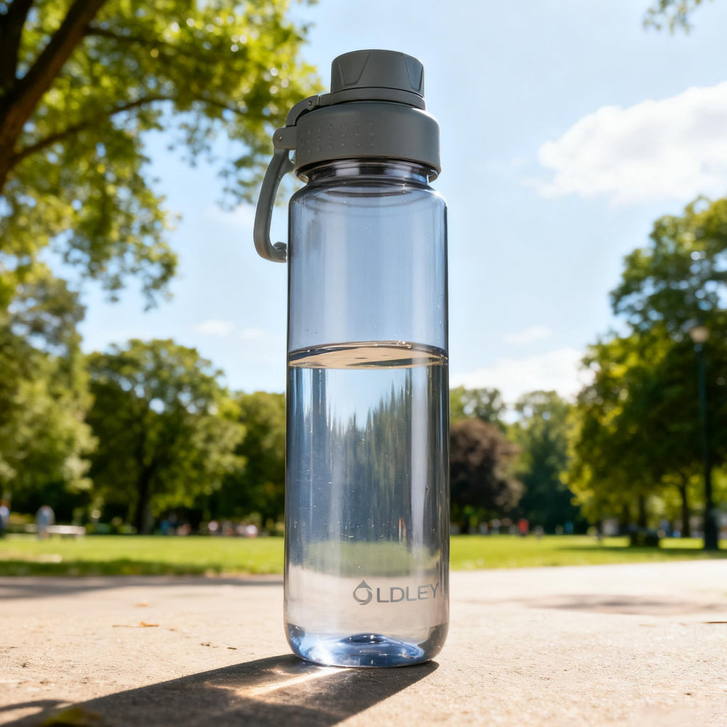OLDLEY Water Bottles 20oz BPA Free Tritan Water Bottle with Carry Handle and Spout Lid, Leakproof Kids Water Bottle for Home,Travel, School, Outdoors, Transparent