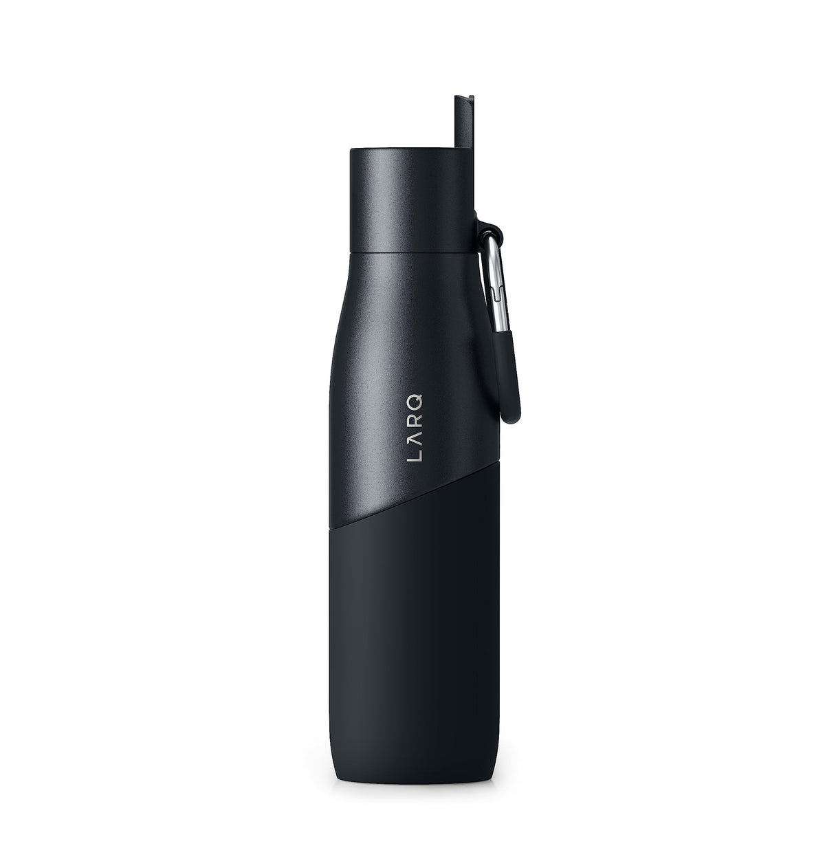 LARQ Bottle Movement Filtered - Lightweight Non-Insulated Stainless Steel Water Bottle BPA Free with Nano Zero technology and long-lasting filters, White/Pebble, 24oz