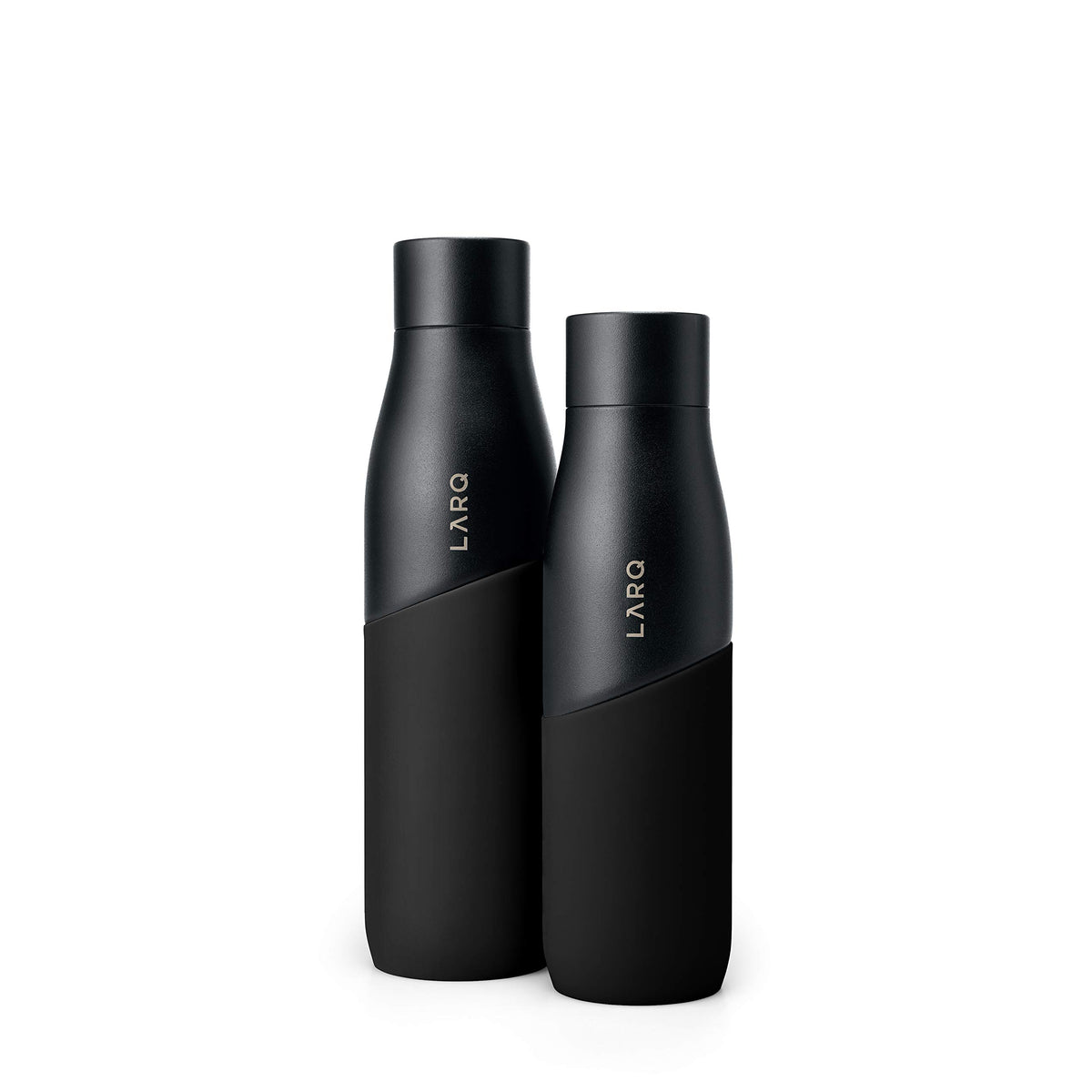 LARQ Bottle Movement PureVis 24 oz- Lightweight Self-Cleaning and Non-Insulated Stainless Steel Water Bottle with UV Water Purifier | Reusable & Travel Friendly, Black/Pine