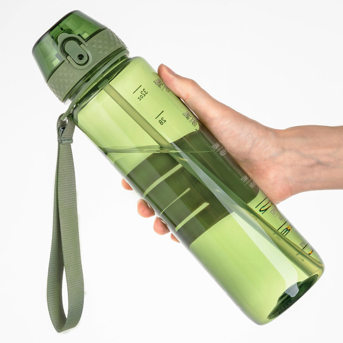 GOPPUS 32oz Clear Motivational Water Bottle with Straw & Time Marker, BPA Free Tritan Leakproof Sports Bottle, Wide Mouth Reusable Bottle for Gym, Hiking, Travel, School & Office（Clear）