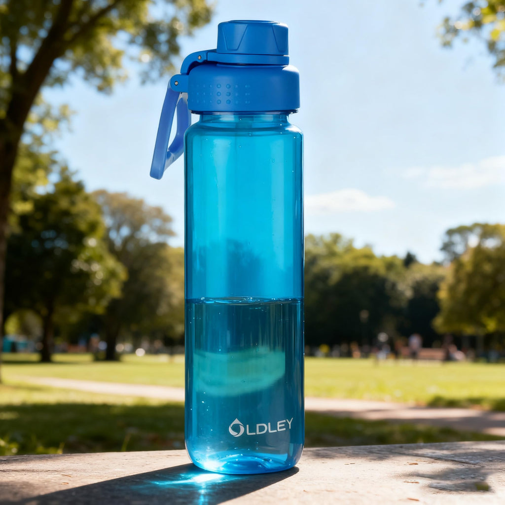 OLDLEY Water Bottles 20oz BPA Free Tritan Water Bottle with Carry Handle and Spout Lid, Leakproof Kids Water Bottle for Home,Travel, School, Outdoors, Transparent
