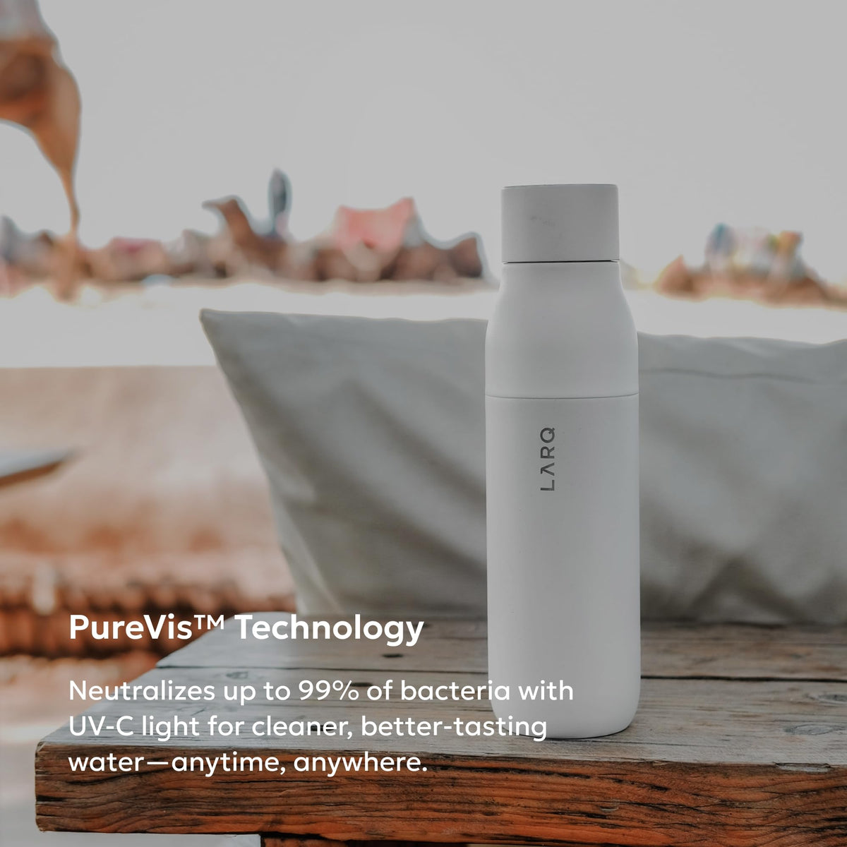 LARQ PureVis Smart Self-Cleaning UV Insulated Stainless Steel Water Bottle