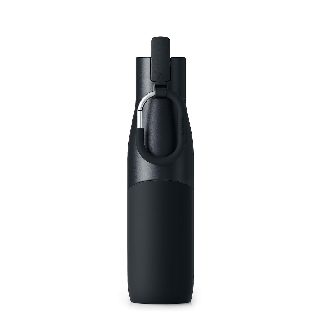 LARQ Bottle Movement Filtered - Lightweight Non-Insulated Stainless Steel Water Bottle BPA Free with Nano Zero technology and long-lasting filters, White/Pebble, 24oz