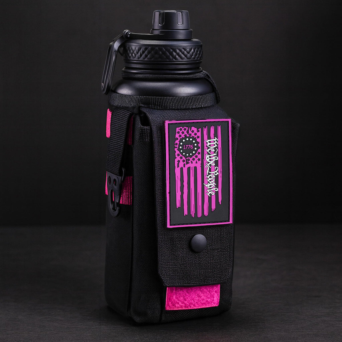 Iron Infidel Battle Bottle - Half Gallon Insulated Stainless Steel Water Jug with Handle - Gym Bottle for Men with Rugged Sleeve (Overland 2 Liter)
