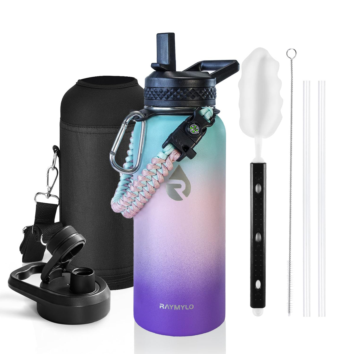 RAYMYLO One Gallon Water Bottle Insulated 128 oz, Stainless Steel