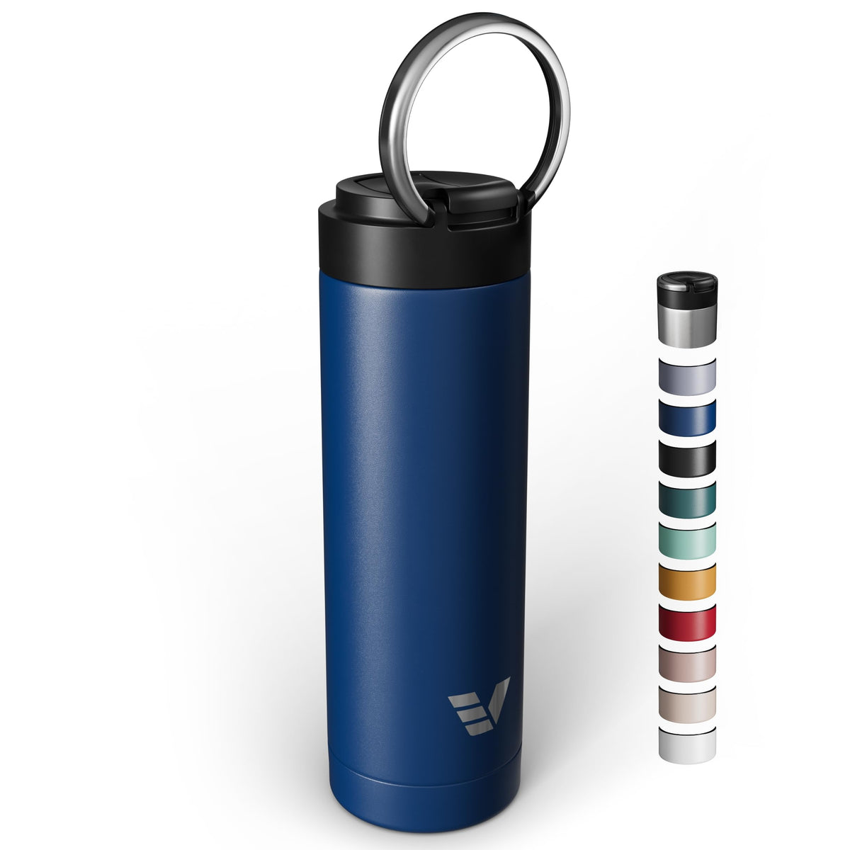 Maxi Stainless Steel Water Bottle 26oz - Double wall vacuum insulated | Integrated carry handle | leak proof flip top lid | Lightweight & stylish - Black