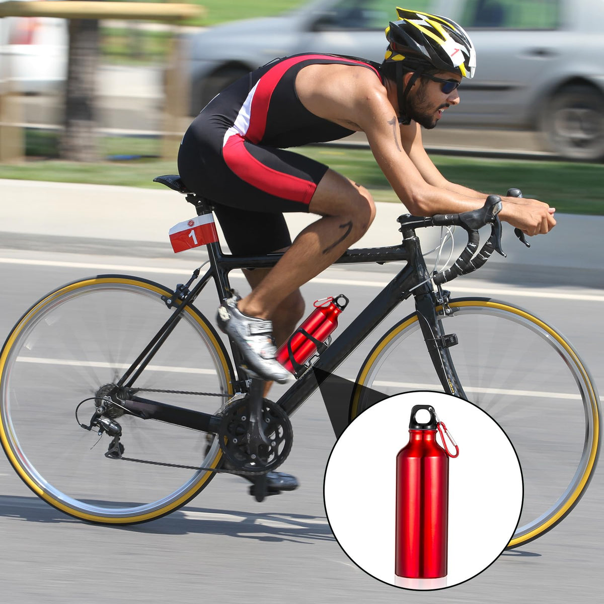24 Pcs Aluminum Water Bottle 17oz Aluminum Reusable Bottles with Clips Sports Lightweight Water Multipack Easy Carry Leakproof Travel for Gym Hiking Cycling Sports Outdoor(Assorted Color)