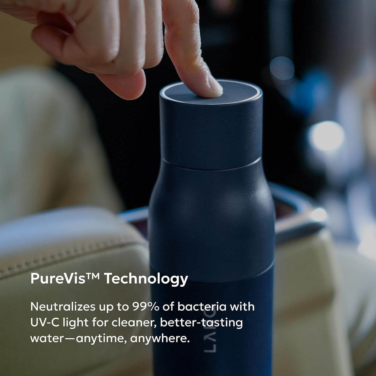 LARQ PureVis Smart Self-Cleaning UV Insulated Stainless Steel Water Bottle
