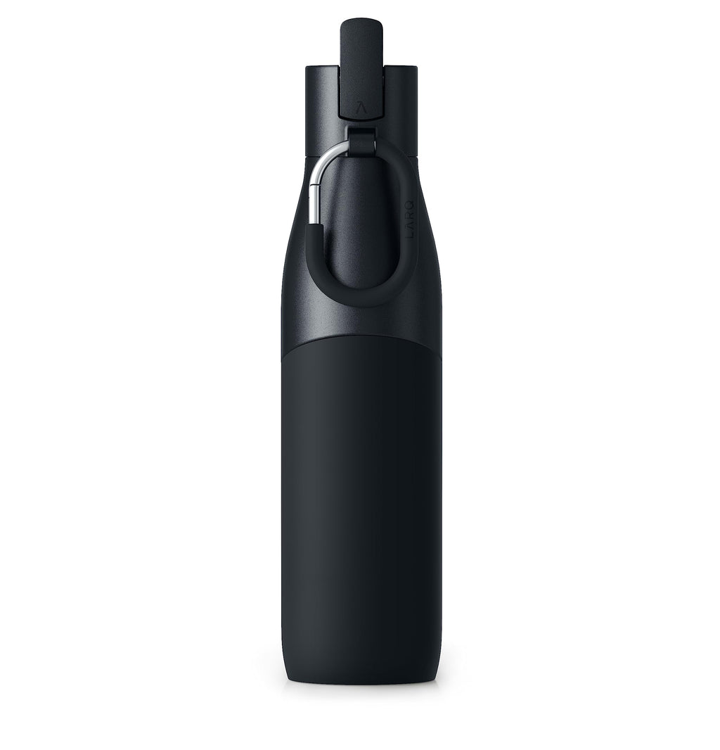 LARQ Bottle Movement Filtered - Lightweight Non-Insulated Stainless Steel Water Bottle BPA Free with Nano Zero technology and long-lasting filters, White/Pebble, 24oz