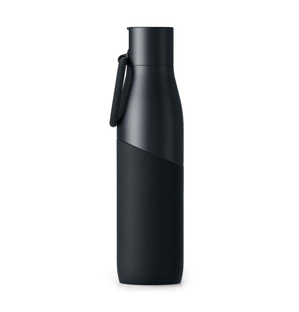 LARQ Bottle Movement Filtered - Lightweight Non-Insulated Stainless Steel Water Bottle BPA Free with Nano Zero technology and long-lasting filters, White/Pebble, 24oz