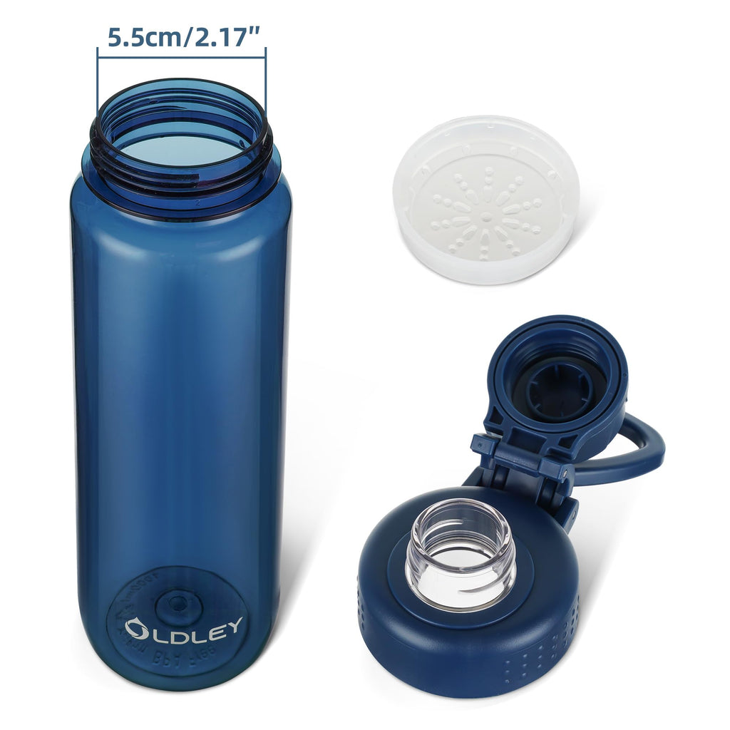 OLDLEY Water Bottles 20oz BPA Free Tritan Water Bottle with Carry Handle and Spout Lid, Leakproof Kids Water Bottle for Home,Travel, School, Outdoors, Transparent