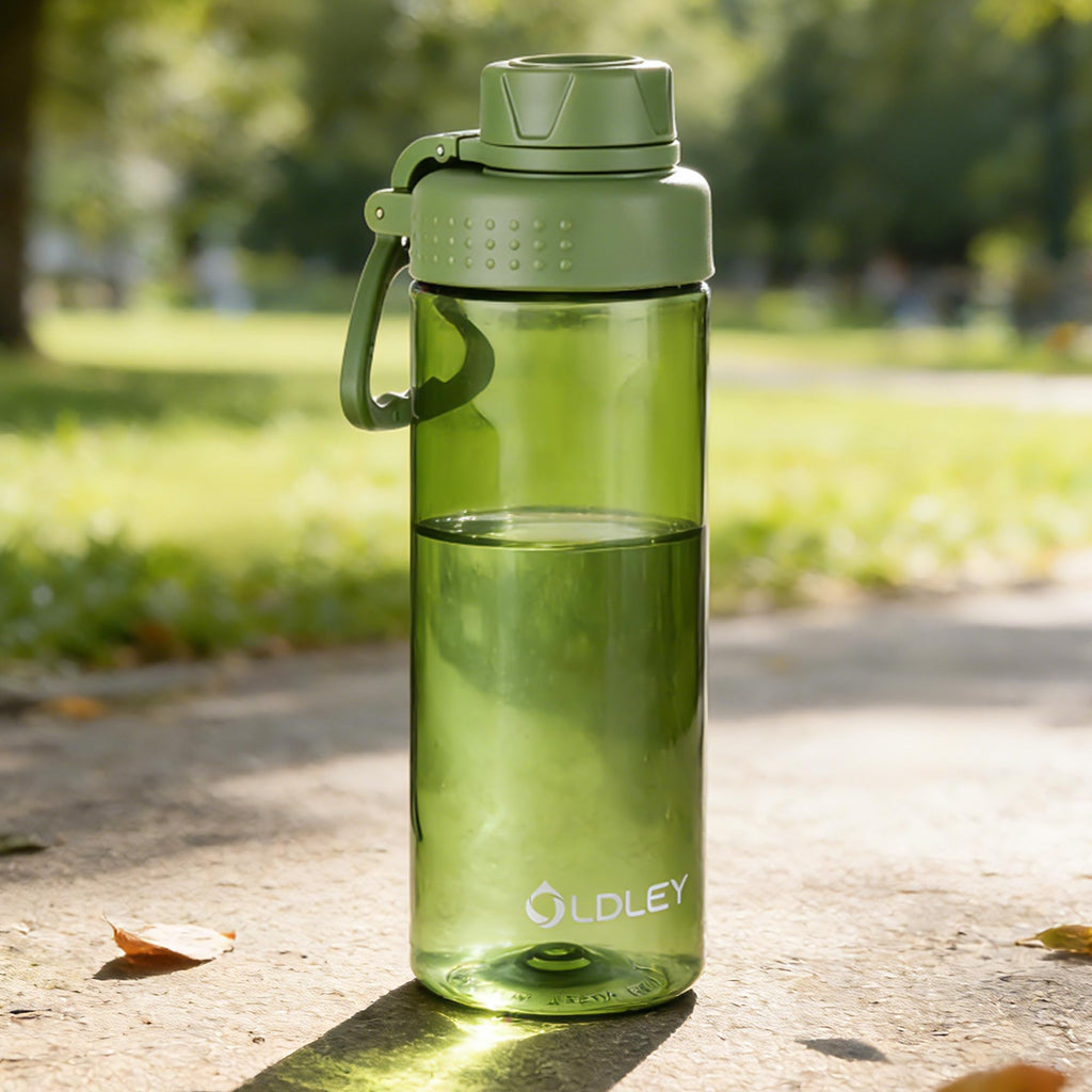 OLDLEY Water Bottles 20oz BPA Free Tritan Water Bottle with Carry Handle and Spout Lid, Leakproof Kids Water Bottle for Home,Travel, School, Outdoors, Transparent