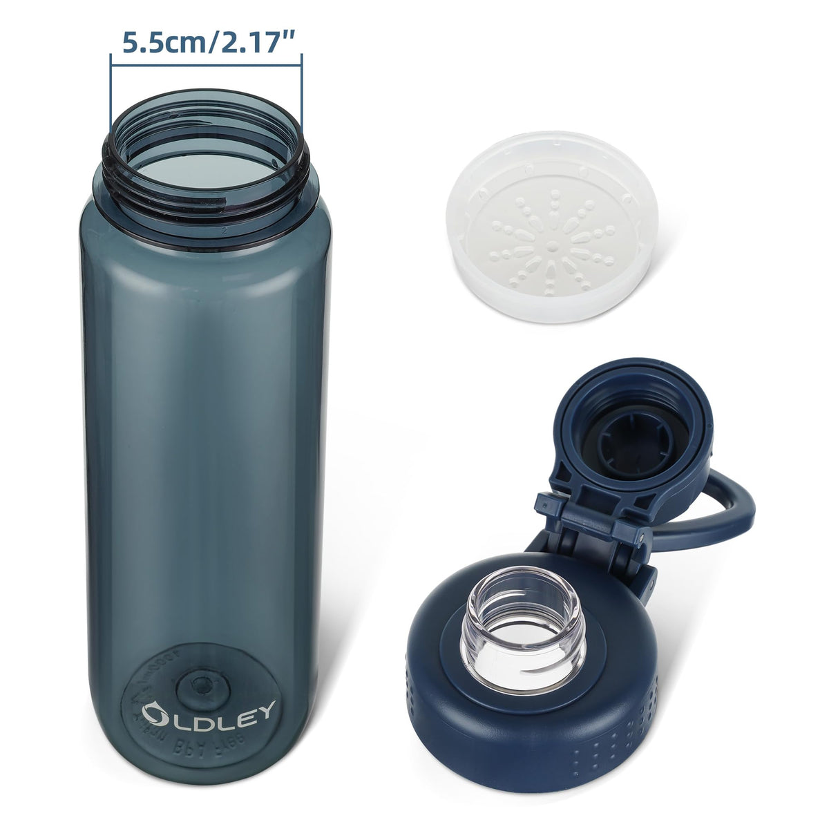 OLDLEY Water Bottles 20oz BPA Free Tritan Water Bottle with Carry Handle and Spout Lid, Leakproof Kids Water Bottle for Home,Travel, School, Outdoors, Transparent