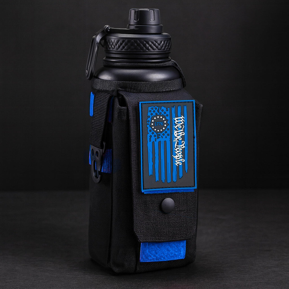 Iron Infidel Battle Bottle - Half Gallon Insulated Stainless Steel Water Jug with Handle - Gym Bottle for Men with Rugged Sleeve (Overland 2 Liter)