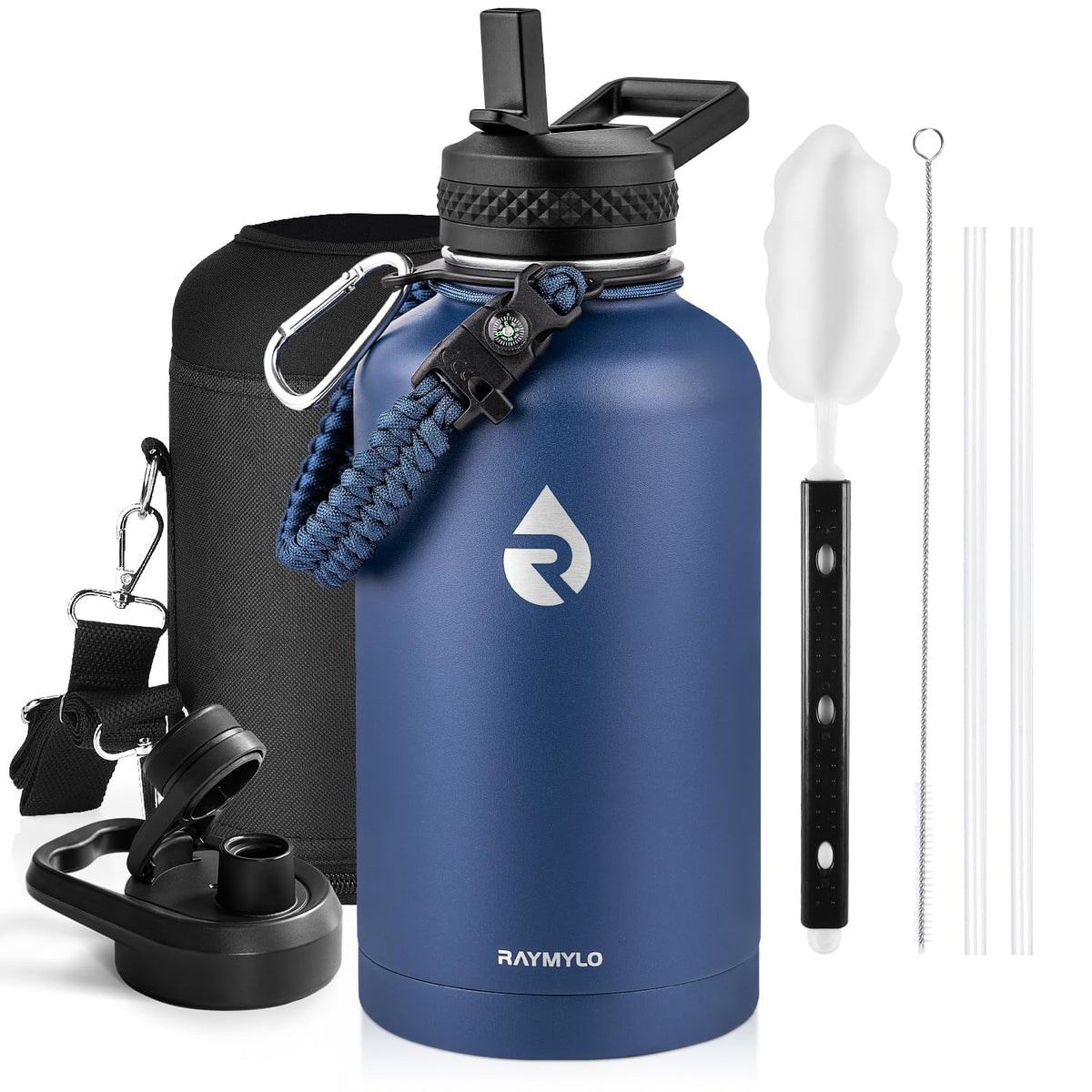 RAYMYLO One Gallon Water Bottle Insulated 128 oz, Stainless Steel
