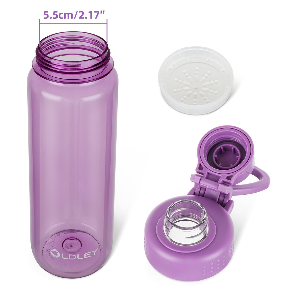 OLDLEY Water Bottles 20oz BPA Free Tritan Water Bottle with Carry Handle and Spout Lid, Leakproof Kids Water Bottle for Home,Travel, School, Outdoors, Transparent