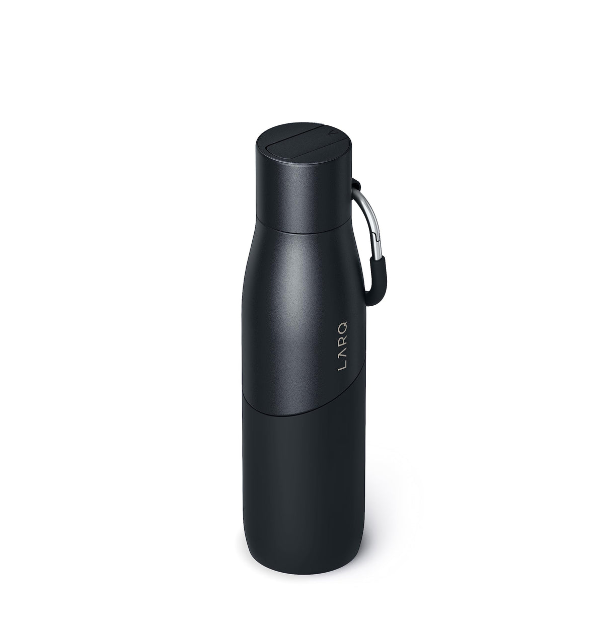 LARQ Bottle Movement Filtered - Lightweight Non-Insulated Stainless Steel Water Bottle BPA Free with Nano Zero technology and long-lasting filters, White/Pebble, 24oz
