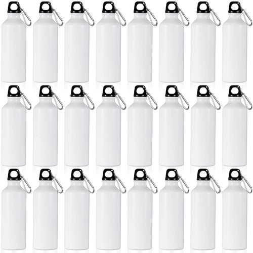 24 Pcs Aluminum Water Bottle 17oz Aluminum Reusable Bottles with Clips Sports Lightweight Water Multipack Easy Carry Leakproof Travel for Gym Hiking Cycling Sports Outdoor(Assorted Color)