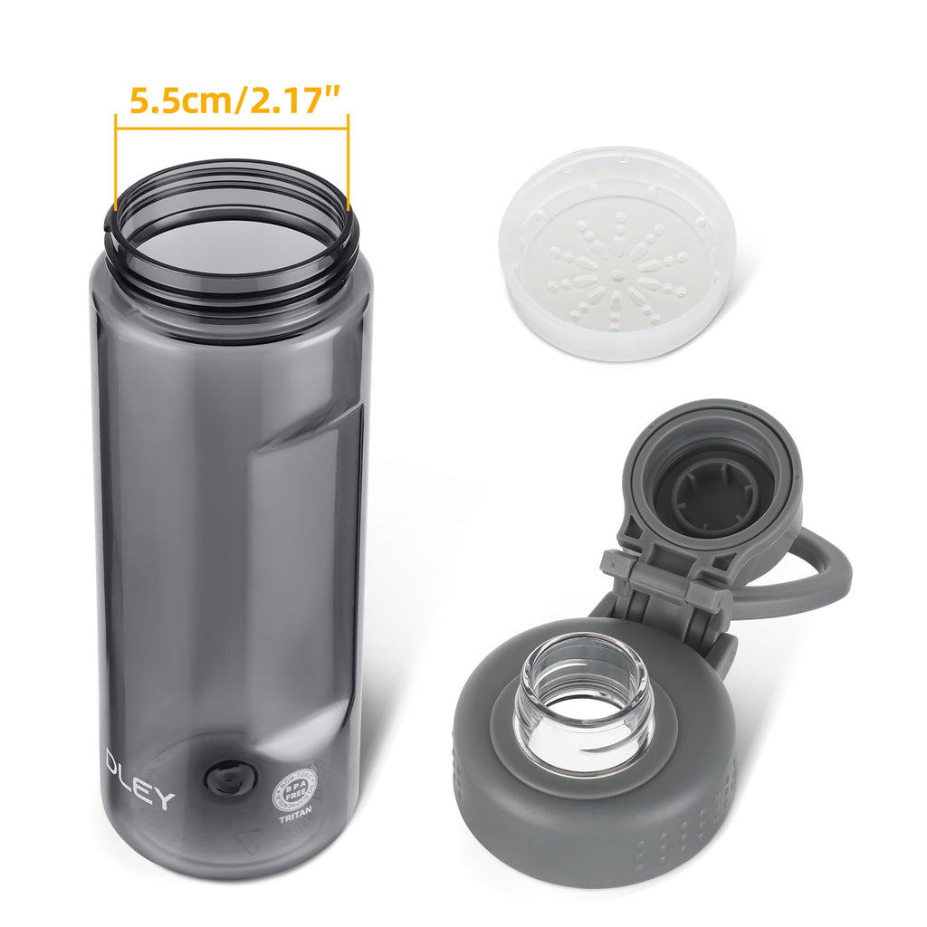 OLDLEY Water Bottles 20oz BPA Free Tritan Water Bottle with Carry Handle and Spout Lid, Leakproof Kids Water Bottle for Home,Travel, School, Outdoors, Transparent