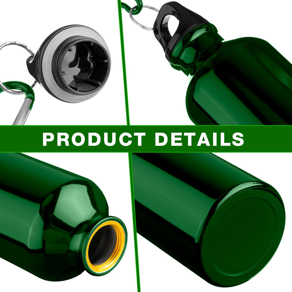 24 Pcs Aluminum Water Bottle 17oz Aluminum Reusable Bottles with Clips Sports Lightweight Water Multipack Easy Carry Leakproof Travel for Gym Hiking Cycling Sports Outdoor(Assorted Color)