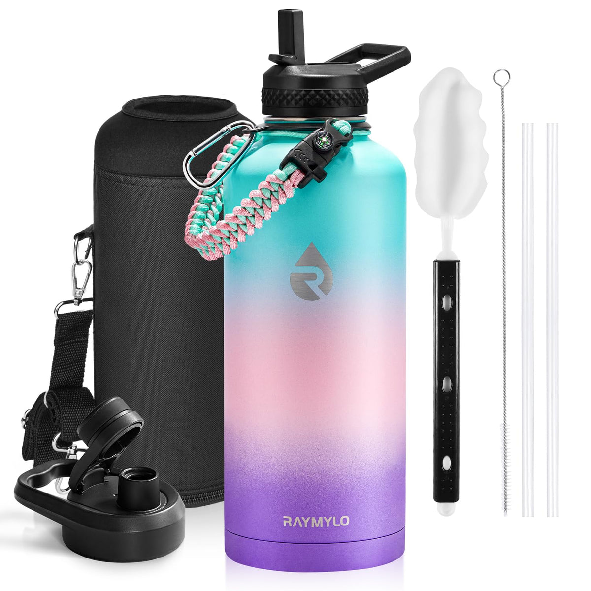 RAYMYLO One Gallon Water Bottle Insulated 128 oz, Stainless Steel